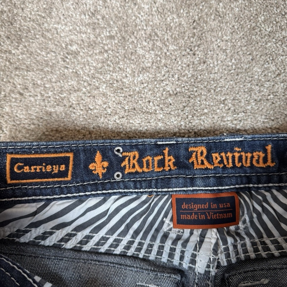 Rock Revival Capri Jeans 27 Carrieya Stars & Stripes American Flag 4th Of July - Picture 6 of 13